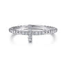925 Sterling Silver Diamond Cross Stackable Ring - 0.07 ct