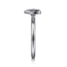 925 Sterling Silver Diamond Cut Heart Ladies Ring - 0.01 ct