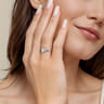925 Sterling Silver Diamond Cut Heart Ladies Ring - 0.01 ct