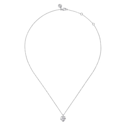 925 Sterling Silver Diamond Cut Heart Pendant Necklace