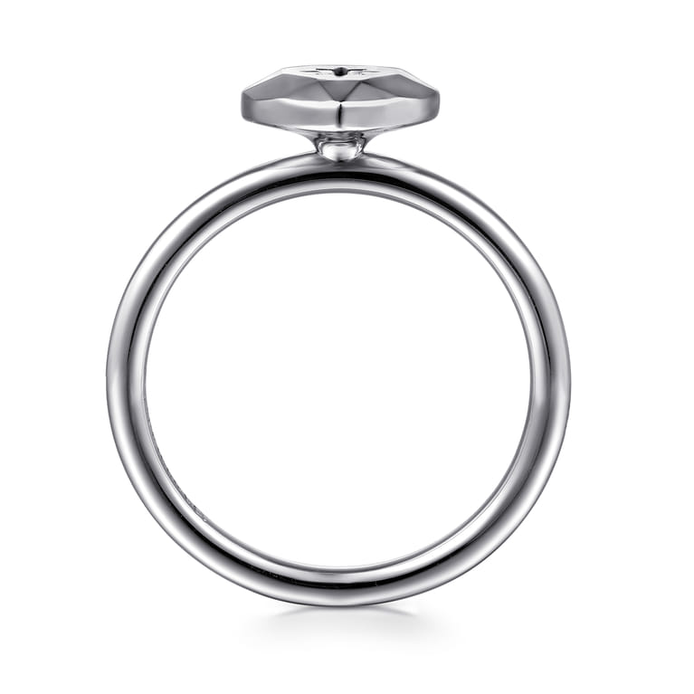 925 Sterling Silver Diamond Cut Heart Ring - 0.01 ct - Shot 2