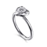 925 Sterling Silver Diamond Cut Heart Ring - 0.01 ct