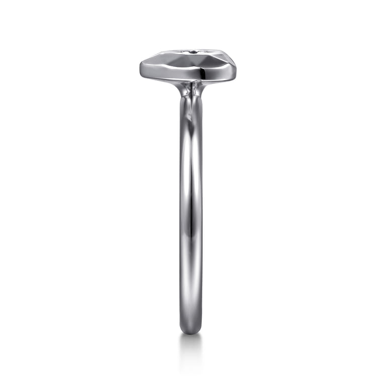 925 Sterling Silver Diamond Cut Heart Ring - 0.01 ct - Shot 4