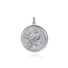 925 Sterling Silver Diamond Eagle Medallion Pendant - 0.06 ct