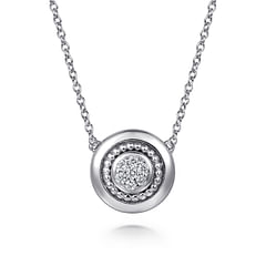925 Sterling Silver Diamond Pendant Necklace