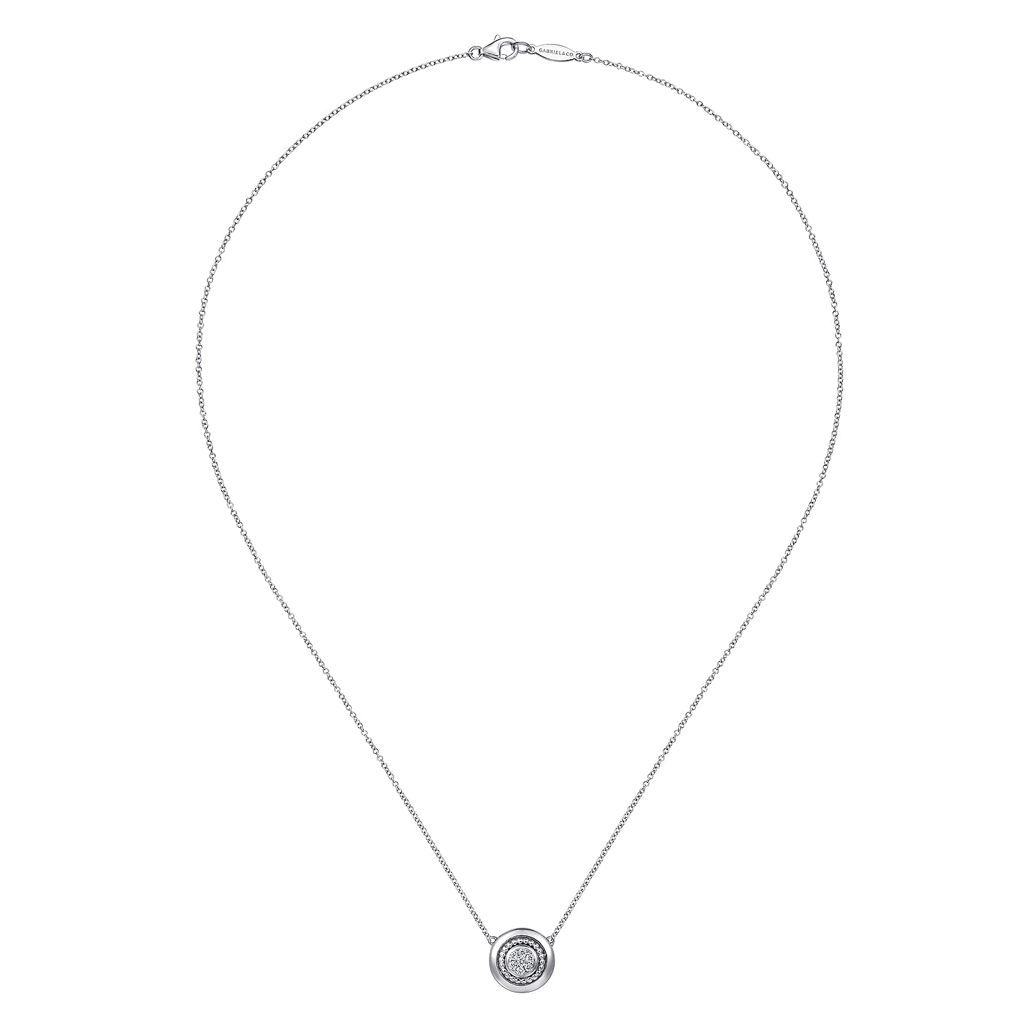 925 Sterling Silver Diamond Pendant Necklace - 0.12 ct - Shot 2