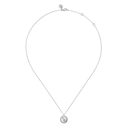925 Sterling Silver Diamond Star PendantNecklace