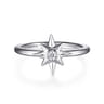 925 Sterling Silver Diamond Starburst Ring - 0.03 ct