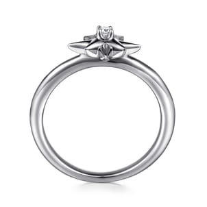 925 Sterling Silver Diamond Starburst Ring