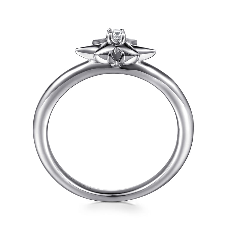 925 Sterling Silver Diamond Starburst Ring - 0.03 ct - Shot 2
