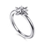 925 Sterling Silver Diamond Starburst Ring - 0.03 ct