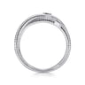 925 Sterling Silver Diamond Station Criss Cross Ring - 0.05 ct