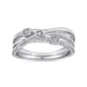 925 Sterling Silver Diamond Station Criss Cross Ring - 0.05 ct