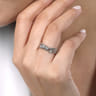 925 Sterling Silver Diamond Station Criss Cross Ring - 0.05 ct