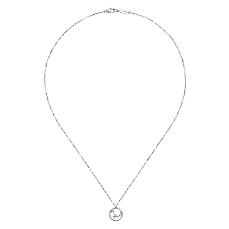 925 Sterling Silver Diamond Swirl Pendant Necklace - 0.04 ct - Shot 2
