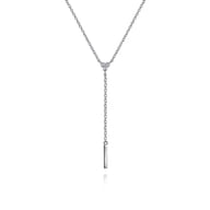 925 Sterling Silver Diamond Y Necklace