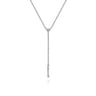 925 Sterling Silver Diamond Y Necklace - 0.03 ct