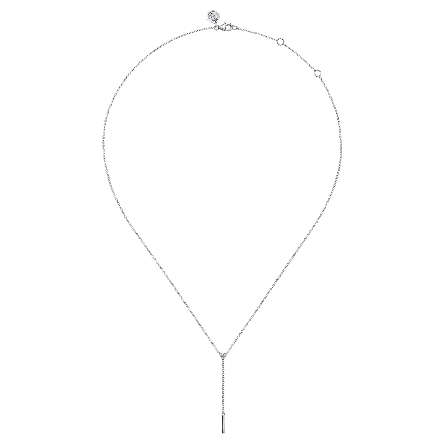 925 Sterling Silver Diamond Y Necklace
