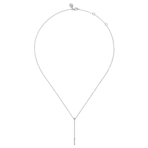 925 Sterling Silver Diamond Y Necklace