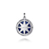 925 Sterling Silver Diamond and Lapis Compass Pendant - 0.06 ct