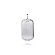 925 Sterling Silver Dog Tag Pendant With Grommet Side Detail