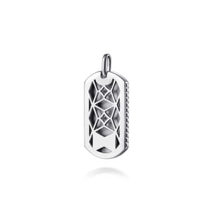 925 Sterling Silver Dog Tag Pendant With Grommet Side Detail