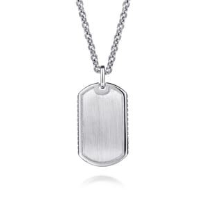 925 Sterling Silver Dog Tag Pendant With Grommet Side Detail