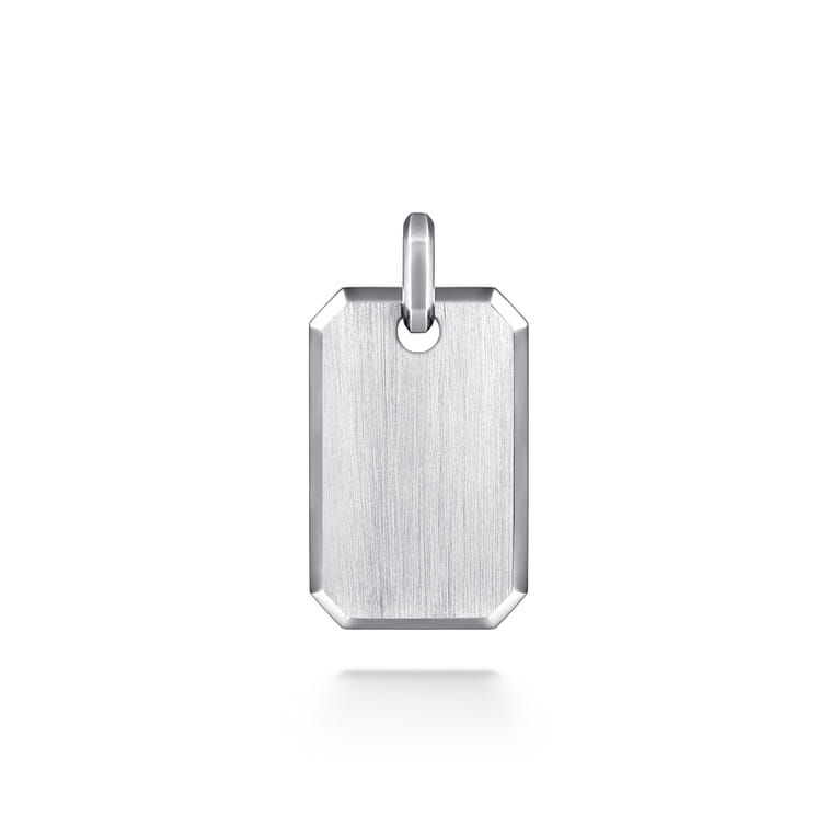 925 Sterling Silver Dog Tag Pendant - Shot 1
