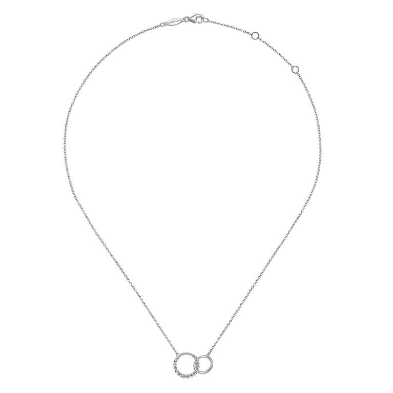 925 Sterling Silver Double Circle Necklace-Bujukan - Shot 2