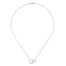 925 Sterling Silver Double Circle Necklace-Bujukan