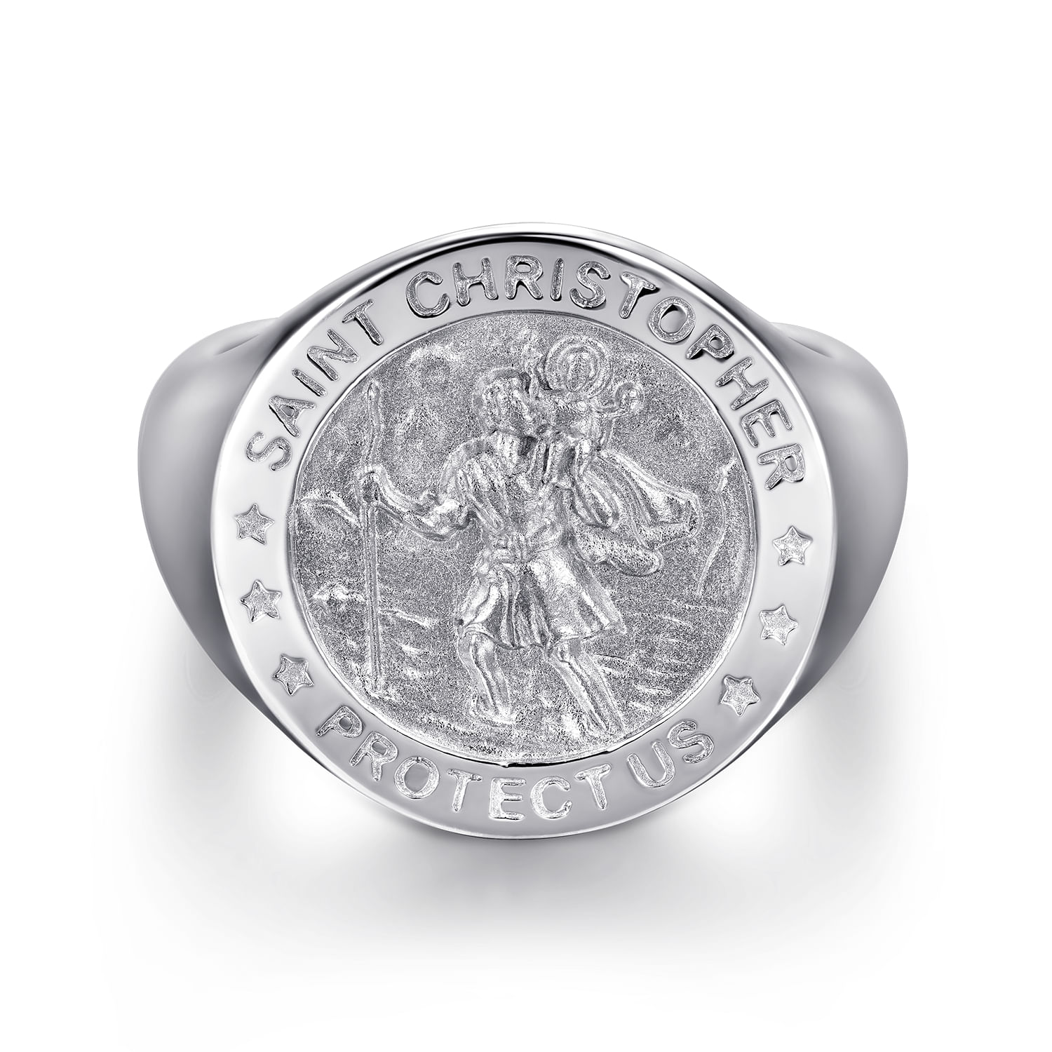 925 Sterling Silver Emboss Mens Signet Ring