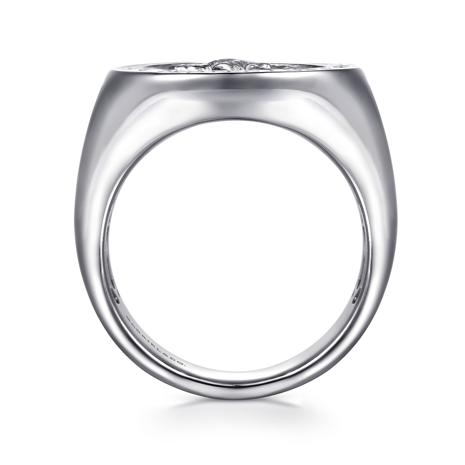 925 Sterling Silver Emboss Mens Signet Ring