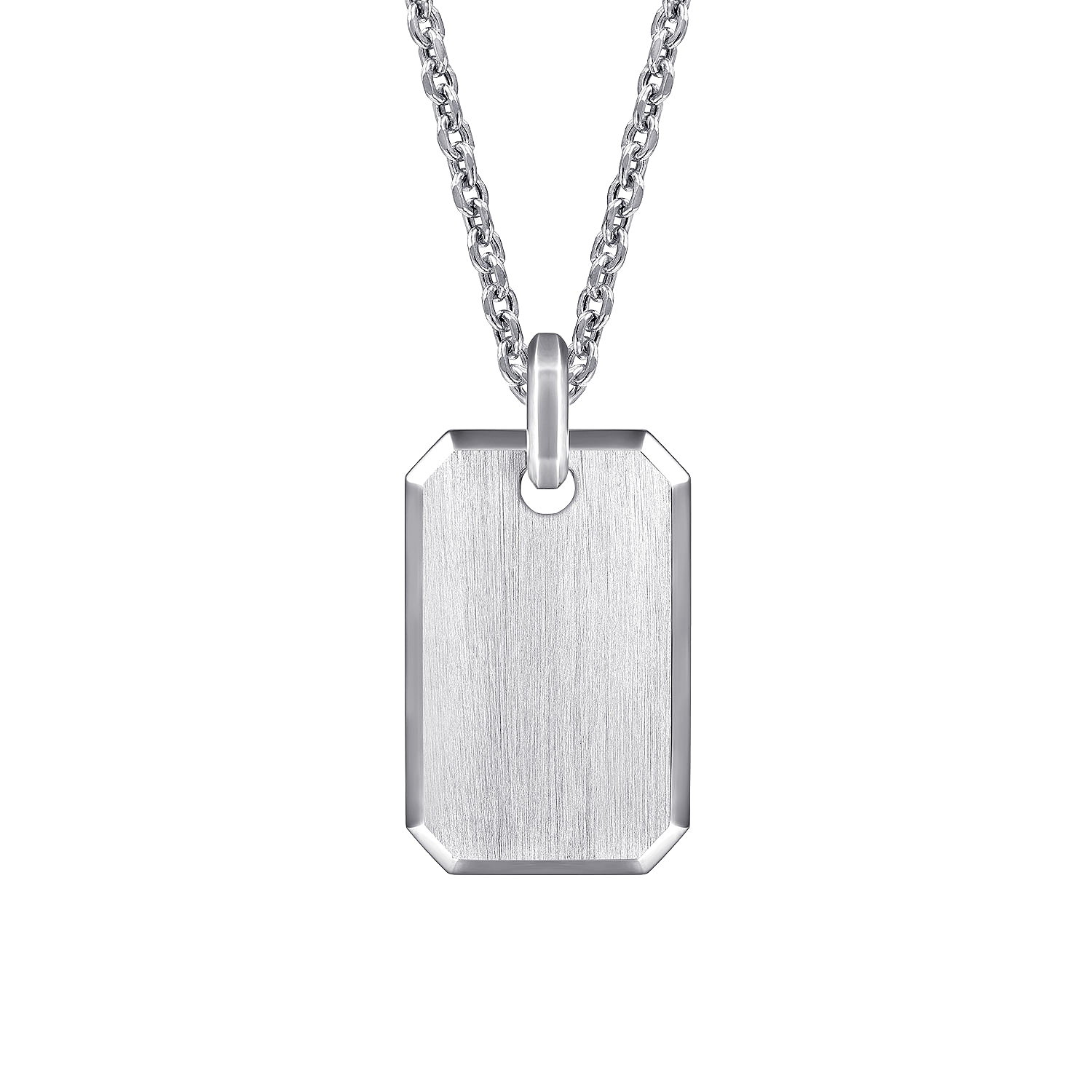 925 Sterling Silver Engravable Dog Tag Pendant - Shot 3