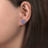 925 Sterling Silver Faceted Amethyst Bujukan Stud Earrings
