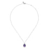 925 Sterling Silver Faceted Amethyst Teardrop Bujukan Necklace