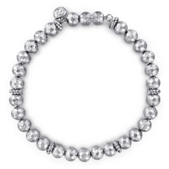 925 Sterling Silver Faceted Bead Bracelet
