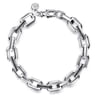 925 Sterling Silver Faceted Chain Black Spinel Bracelet