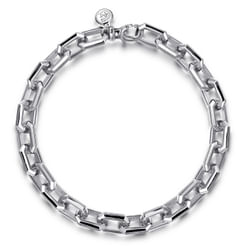 925 Sterling Silver Faceted Chain Bracelet