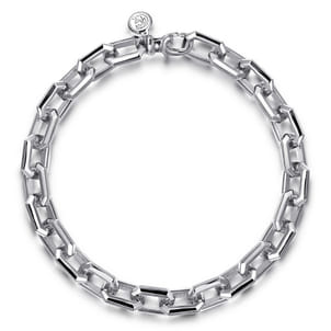 925 Sterling Silver Faceted Chain Bracelet