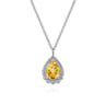 925 Sterling Silver Faceted Citrine Teardrop Bujukan Necklace