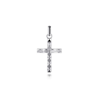925 Sterling Silver Faceted Cross Pendant