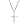 925 Sterling Silver Faceted Cross Pendant