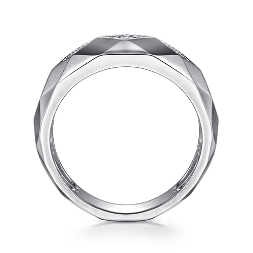 925 Sterling Silver Faceted Diamond Ring in High Polished Finish - 0.23 ct - Shot 2