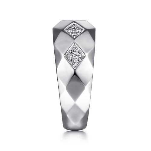 925 Sterling Silver Faceted Diamond Ring in High Polished Finish - 0.23 ct - Shot 4