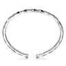 925 Sterling Silver Faceted Open Cuff Bracelet