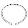 925 Sterling Silver Faceted Open Cuff Bracelet