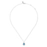 925 Sterling Silver Faceted Swiss Blue Topaz Teardrop Bujukan Necklace