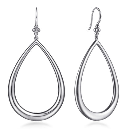 925 Sterling Silver Fish Wire Teardrop Earrings