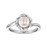 925 Sterling Silver Floral Cultured Pearl Ring