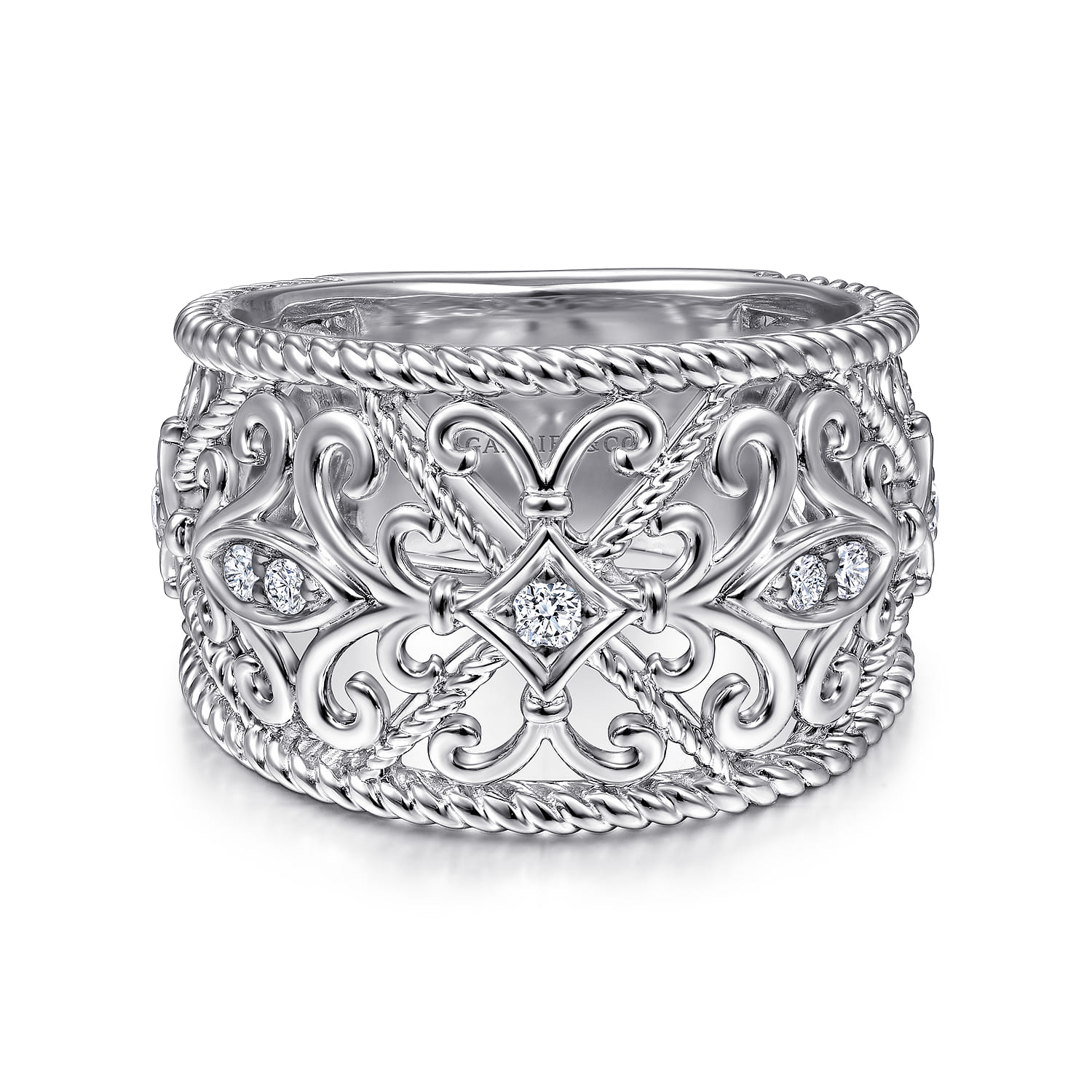 925 Silver Wide Band Victorian [Ring Type]. SKU LR51711SVJWS